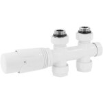 Set de raccordement thermostatique blanc multiblock forme de passage avec tte thermostatique pour radiateur ...