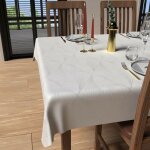 Nappe carre anti - tches 180x180 cm luxury blanc, par soleil d'ocre