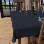 Soleil d ocre - nappe carre anti - tches 180x180 cm luxury bleu nuit, par soleil d'ocre