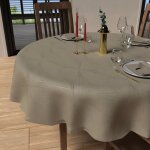 Soleil d ocre - nappe ronde anti - tche diamtre 180 cm luxury champagne, par soleil d'ocre
