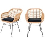 M&s - lot de 2 fauteuils effet rotin lazo ? intrieur ou extrieur - beige