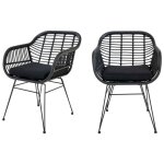 M&s - lot de 2 fauteuils effet rotin lazo ? intrieur ou extrieur - noir