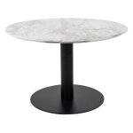 M&s - bologna table basse 70 cm aspect marbre, pieds noirs, blanc.