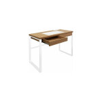 M&s - bureau 1 tiroir 100x50x74 cm en bois et mtal blanc