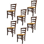Tommychairs - set 6 chaises venezia pour cuisine, bar et salle  manger, robuste structure en bois de ...