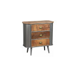 M&s - commode 3 tiroirs 75x35x80 cm en palissandre et acier - suwa M&s - commode 3 tiroirs 75x35x80 cm en palissandre et acier - suwa