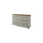 M&s - commode 6 tiroirs 132x43x83 cm gris et naturel - sergo