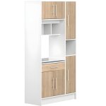 M&s - desserte buffet micro - ondes blanche et ch�ne