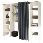 M&s - dressing extensible 2 colonnes blanc et rideau anthracite - clothes