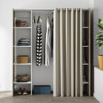 M&s - dressing extensible 2 colonne ch�ne blanc rideau �cru - clothes