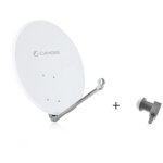 M - e - antenne parabole satellite aluminium cahors ant 80hd + lnb single - 80 cm, gain 38, 1 db, 12, ...
