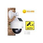 Camra de surveillance fausse d me extrieure ptz, solaire, led rouge clignotante, scurit de la batterie ...