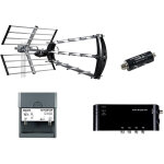 Kit antenne d'extrieure trinappe 26db uhf metronic 415044 + filtre 4g intgr + pramplificateur 4 / ...