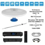 M - e - kit antenne omnidirectionnelle dvb - t t4 + mat traversant + r�cepteur tnt aston diva hd connect ...