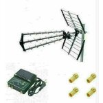 M - e - kit antenne tnt trinappe gain 18db + amplificateur tnt 2 sorties + 4 fiches f M - e - kit antenne tnt trinappe gain 18db + amplificateur tnt 2 sorties + 4 fiches f