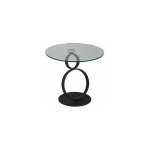 M&s - guridon ronde 60 cm en verre tremp et acier