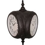 M&s - horloge de gare 2 faces 35x28x51 cm noir