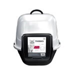 M pets - thebes maison de toilette xxl - bac a litiere - 62x53x58 cm - noir et blanc - pour chat