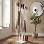 M&s - portemanteau 35x35x192 cm en m�tal laqu� blanc