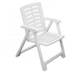 M&s - lot de 4 fauteuils de jardin pliants en plastique blanc