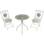 M me table et chaise bistrot, 2 chaises 1 table, ensemble bistro ext�rieur vin cr�me - salon de jardin ...