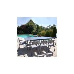 M&s - table de jardin extensible 140 / 180 cm en verre fum gris - vila