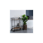 M&s - desserte de cuisine  roulettes 68x40x79 cm marron et noir - imala