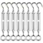 M4 tendeur inox, 8 pices tendeur crochet et oeil en acier inoxydable 304, tendeur cable / tendeur fil ...