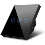 Mac - lean interrupteur tactile triple noir 86x86mm 1000w