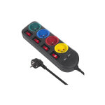 Maclean mce229 b bloc multiprises rallonge 4 prises + 2xusb avec interrupteurs 250vac / 10a, 2, 1a 5v ...