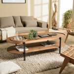 Macabane - sixtine - table basse ovale 2 niveaux plateau amovible Macabane - sixtine - table basse ovale 2 niveaux plateau amovible