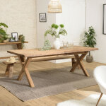 Macabane - sandy - table � manger rectangulaire 220x100cm bois pin recycl�