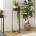 Macabane - daly - sellette carre / porte plantes gm noire pitement mtal