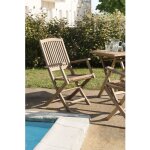 Fun - ensemble de 2 fauteuils de jardin lombock en bois teck