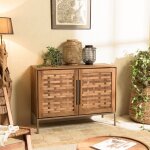 Macabane - sixtine - buffet en bois de teck recycl� 2 portes
