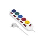 Maclean mce204 m / w bloc multiprises c�ble d'extension � 5 prises avec interrupteurs 250 v ac / 10 a ...