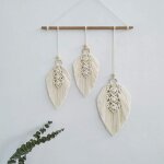 Macramé tenture murale plume boho chic tissé feuille glands décoration ornements en coton - décoration ... Macramé tenture murale plume boho chic tissé feuille glands décoration ornements en coton - décoration ...