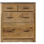 Meuble bas de cuisine 4 tiroirs - champ�tre