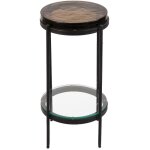 Made in meubles - bout de canap� plateau en verre fum� lise