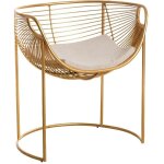 Made in meubles - fauteuil design en m�tal dor� augustus