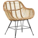 Fauteuil rotin pieds compas rattan