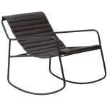 Made in meubles - rocking chair en cuir noir sydney