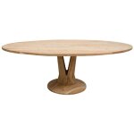 Table  manger ovale en bois d'acacia 220 cm sauge