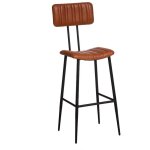 Made in meubles - tabouret de bar en cuir marron carl