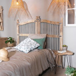 Made in meubles - tte de lit en bois de manguier 160cm salom