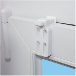 Lot de 3 de fixations sans percer � serrer en pvc pour store sur fen�tre avec joint - blanc