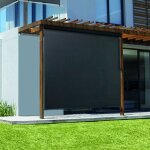 Madecostore - store enrouleur ext�rieur manuel screen - gris anthracite - l120 x h250cm
