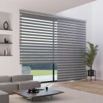 Madecostore - store enrouleur jour nuit avec coffre - gamme must - noir et blanc - l123 x h220cm