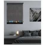Madecostore - store enrouleur tamisant chevron noir - gamme must - gris fonc - l154 x h220cm