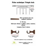 Tringle  rideaux en bois,  28 mm, kit tringle  rideaux complet avec embouts et supports, longueur ...